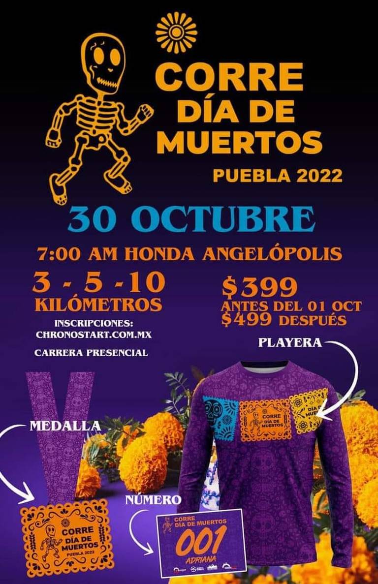 Carreras de Día de Muertos en Puebla, tres opciones para mostrar tu  fortaleza - El Sol de Puebla | Noticias Locales, Policiacas, sobre México,  Puebla y el Mundo