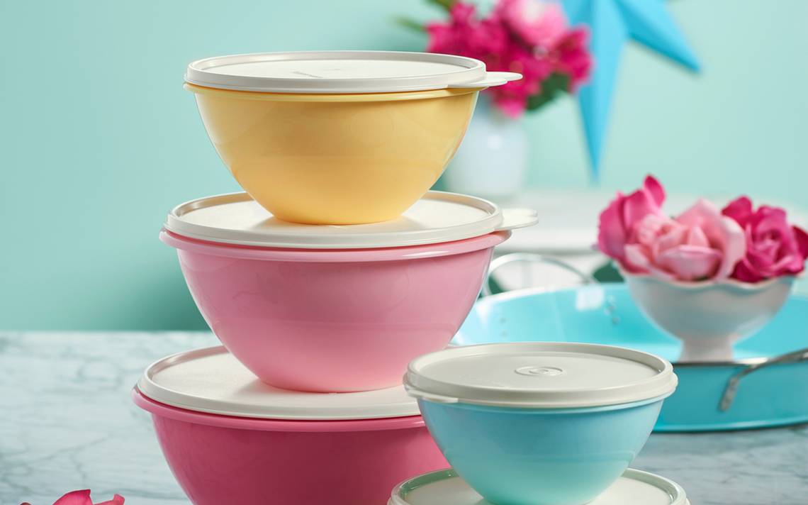 Vintage pink tupperware